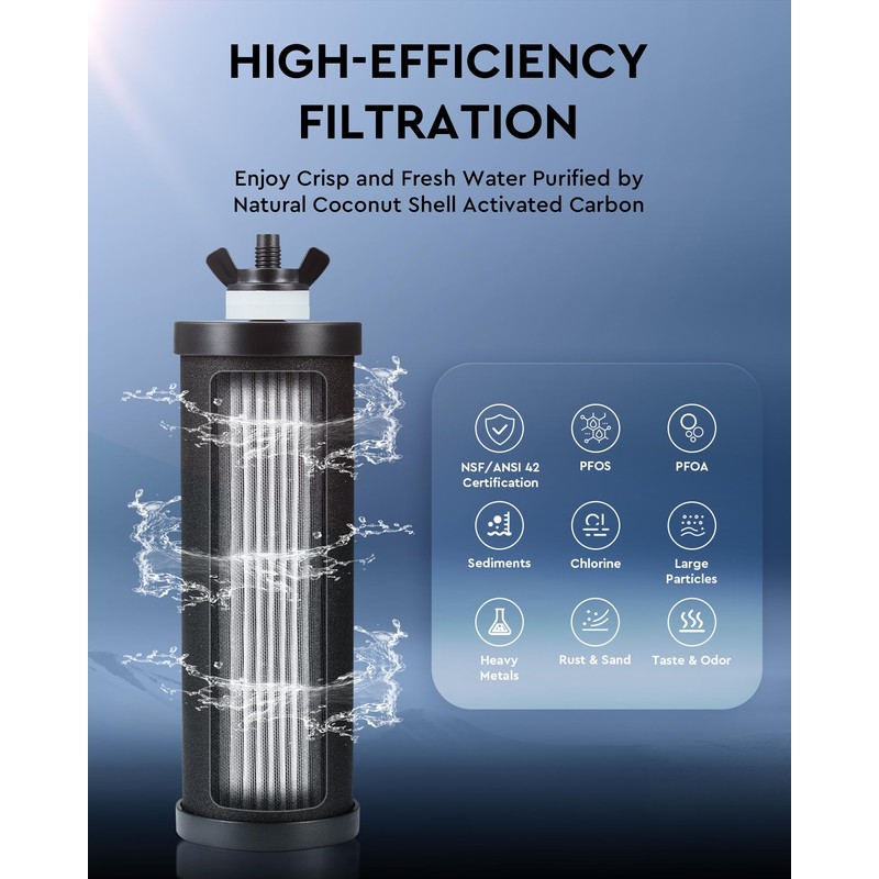 CO-Z Gravity-Fed Water Filter System, 2.25 Gallons Countertop Water Filtration