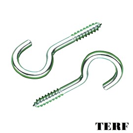 TERF® 80mm Screw in Hooks 80mm (3.15 inch) Open Eye Screw Hooks Bolt Hanging Screw Hooks for Office Garden Porch Home Indoor Outdoor and DIY Project Use - Pack of 10