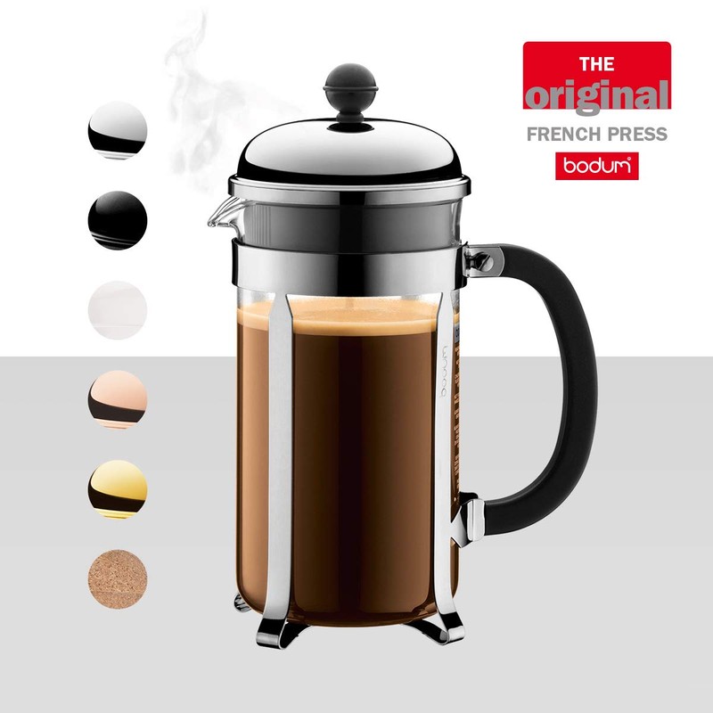 Bodum 34oz Chambord French Press Coffee Maker, High-Heat Borosilicate Glass,