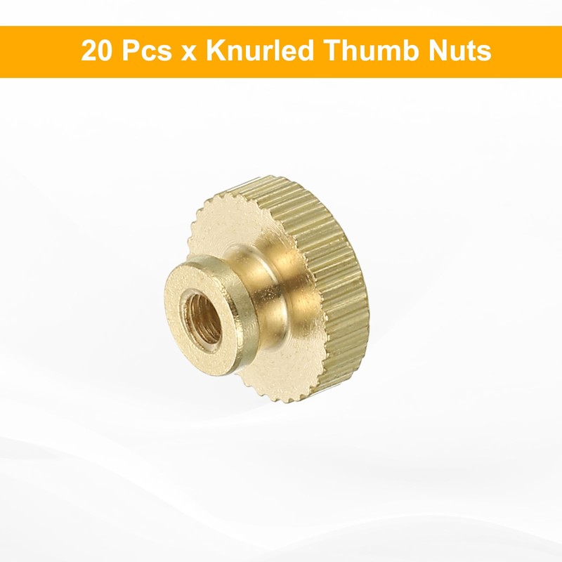 sourcing map Knurled Thumb Nuts, 20pcs M3 x D11mm x