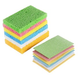 JIHUOO 12 Pcs Natural Cellulose Cleaning Sponges Reusable Washing Up Sponges Kitchen Sponge Cleaning Scouring Pads Cloths Non Scratch Wash Up Sponges Thick Sponge Wipes