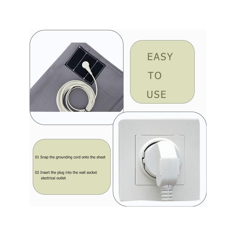 RIQINXIN Grounding Sheet Conductive Earthing Sheet with 15ft Grounding Connection