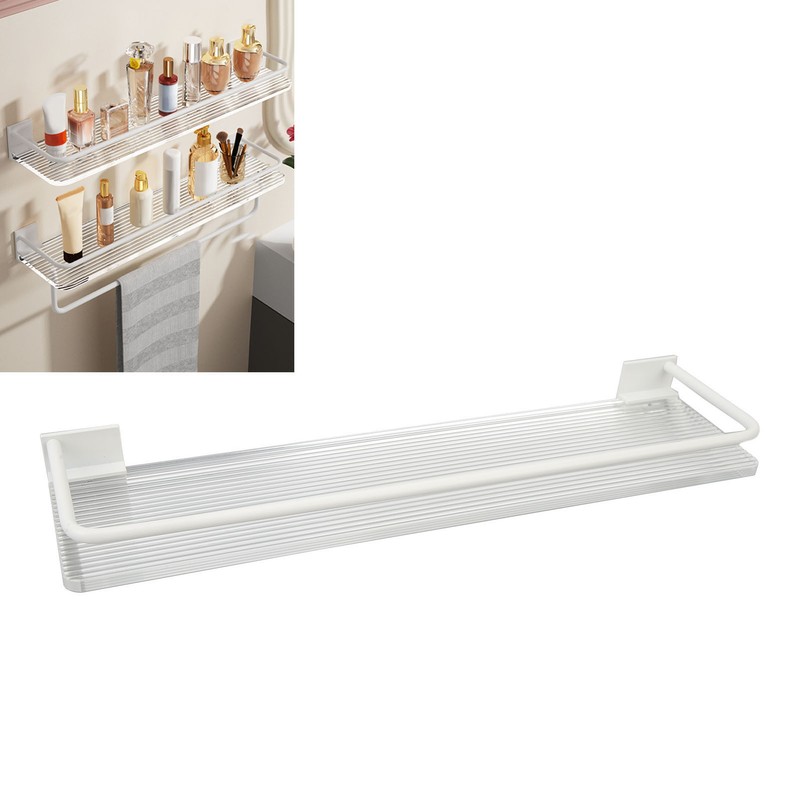 Bathroom Wall Shelf Punch Free Acrylic and Space Aluminum Wall