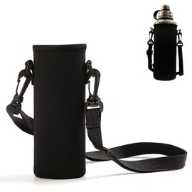 Carry Bag for Water Bottles, Water Bottle Cover with Adjustable Shoulder Strap, Bottle Holder, Water Bottle Holder for Hanging, Neoprene Water Bottle Holder for Hiking, Running, Hunting