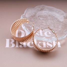 Allereya Vintage Large Wide Circle Drop Earrings Matte Circle Hoop Dangle Earrings Gold Hammered Circle Earrings Exaggerated Circle Huggie Hoop Earrings Jewellery for Women and Girls