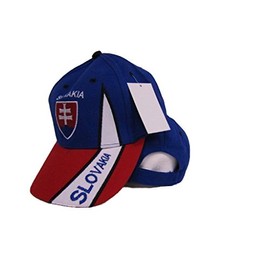 Slovakia Blue and Red Baseball Hat Cap 3D Embroidered