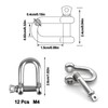 Shackle D Shape, 12Pcs M4 D Ring Shackles, Stainless Steel