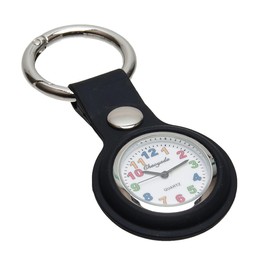 Grandios GD-KIDSCLOCK Nurse Watch, Kids Watch, Pocket Watch, Key Holder, Inverted Watch, Small Size, Mini, Compact, Easy to Read, Black