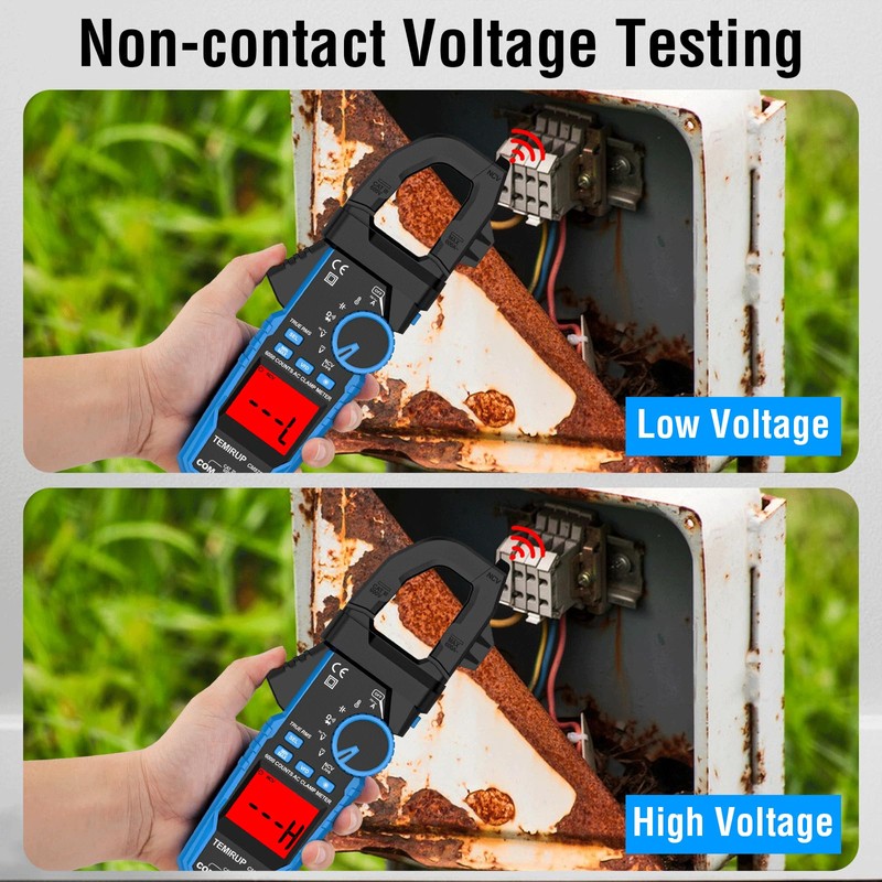 Digital Clamp Meter Multimeter - TEMIRUP Auto-ranging 6000 Counts Amp