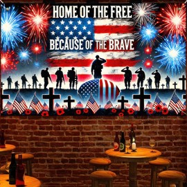 BlissYard Memorial Day Party Background Banner America Independence Day Backdrop 71 x 43 Inch Patriotic National Holiday 4th of July Veterans Day Memorial Day Indoor Outdoor Supplies