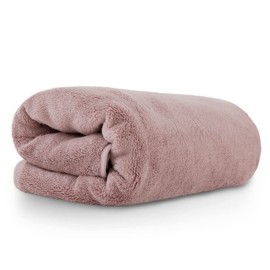 Iris Plaza Fluffy Microfiber Towel, Gentle on Your Hair, Long and Easy to Wrap Around Your Head, Smoky Pink