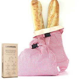 2 XL Beeswax Bread Bags for Homemade Bread, Sourdough – Reusable, Plastic-Free, Keeps Fresh, Washable, Compostable