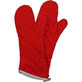 Nouvelle Legende Flame Retardant Quilted Oven Mitts, 17" Heavy-Duty Heat & Burn Protection for Kitchen, BBQ, Grilling, Lab-Tested, Flexible, Oversized, 2-Pack, Red