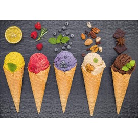 Ulmer Puzzleschmiede - Puzzle "Cold colors": 1000 pieces jigsaw puzzle - Colorful ice cream cone modern photography with great colors for a puzzle