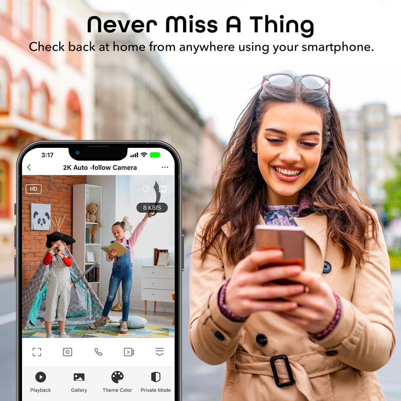 Geeni Scope 2K Auto Tracking Indoor Security Camera, Smart Wi-Fi