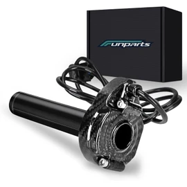 Funparts Carbon Fiber Twist Throttle Assembly Handle Kit + Throttle Cable for Surron Sur Ron Light Bee X/S LBX Segway X260 X160 Electric Dirt Bike