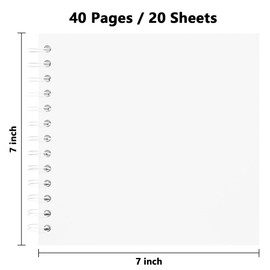 Hiwhy Photo Album Scrapbook 18 x 18 cm 20 Sheets DIY Scrapbook Hard Kraft Paper Baby Memory Book Family Birthday Wedding Anniversary Scrapbook, White