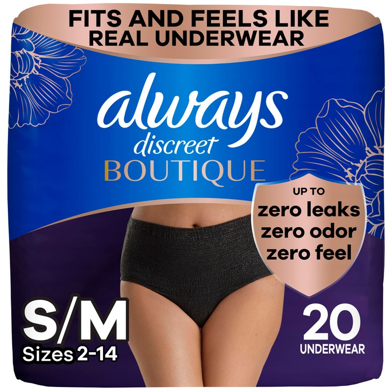 Always Discreet Boutique Incontinence and Postpartum Underwear for Women, Maximum