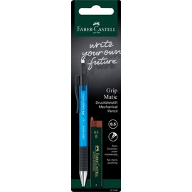Faber-Castell 137598 Grip Matic Mechanical Pencil, 0.5mm, Includes 12Refills, Assorted Colours/Colour Cannot be Chosen