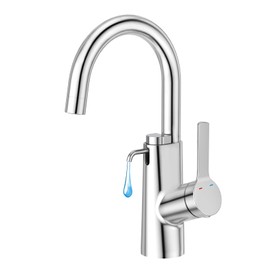 Aktines Bar Sink Faucet with Built-in Soap Dispenser, Single Hole Faucet for Wet Bar Bathroom Laundry RV or Prep Sinks, Polished Chrome