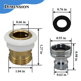 Gugaguga 10521 Dishwasher Snap Coupling Adapter, 15/16-27 Male or 55/64-27 Female x 3/4 Male Hose, Brass