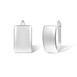 ALEXCRAFT Chunky Silver Square Hoop Earrings for Women Statement Geometric Rectangle Earrings Post Lightweight Jewelry