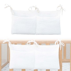 KYLOS Baby Nursery Organiser Baby Nappy Caddy Hanging Organiser for Clothes Nappies Toys Hanging on Crib, Changing Table or Wall, White