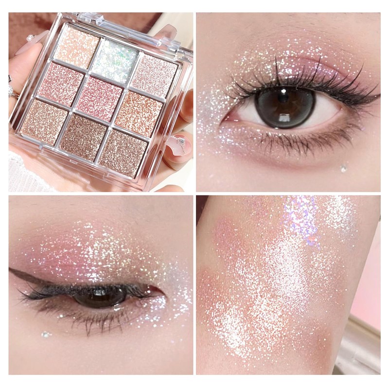 Glitter Eyeshadow Palette for Women - Shimmer Makeup Palette with