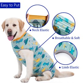 kzrfojy Dog Surgery Recovery Suit Dog Surgical Onesie for Female Male Dogs Soft Breathable Cone Alternative Abdominal Wounds Protector Post Spay Neuter After Surgery Wear (green, 5X-Large (Pack of 1))