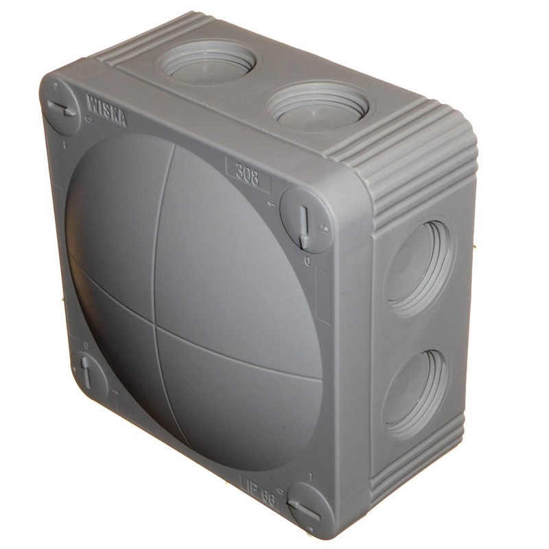 5pk Wiska Combi 308/5 Grey Outside Junction Box with Terminal