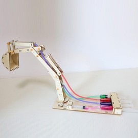 Hydraulic Excavator Model, STEM Toy for Scientific Experiment Wooden Educational Toy, Complete Set with Unique Hydraulic System for Hours of Fun