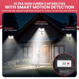 2Pack - 4800W, Solar Street Lights Outdoor Waterproof, Wood, Pole, or Anchor Install, Led Street Lights Outdoor, 7000K Dusk to Dawn, Solar Street Light, Motion Sensing with Remote for Garden, Walkway