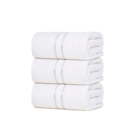 Dewall Maisons Elegant 3-Piece White Cotton Bath Towel Set, Large 27" x 54" - Exceptional Softness - Ideal for Everyday Use, Body, Face, Hands - Premium Bathroom Comfort