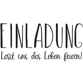 Rayher 29168000 Stempel Einladung - Lasst uns das, 5 x 9 cm