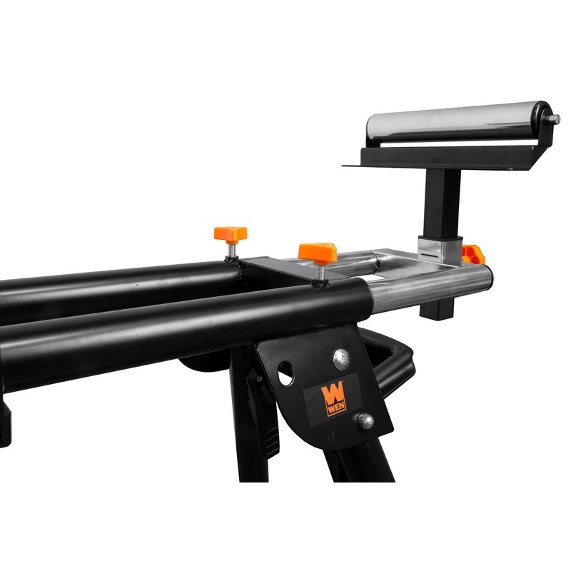 WEN Miter Saw Stand, Collapsible and Rolling with 3 Onboard