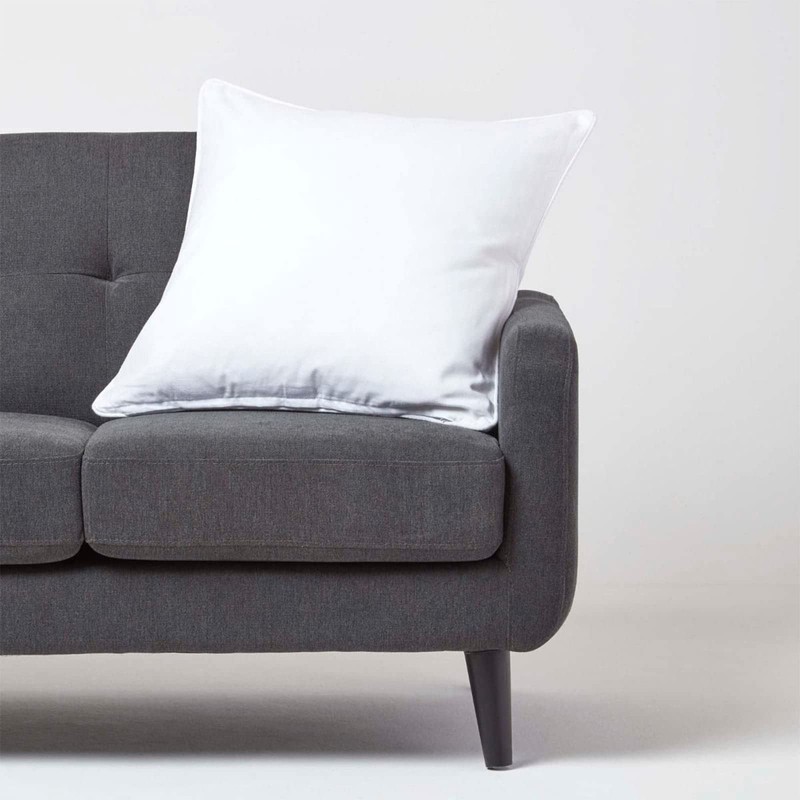 HOMESCAPES - 100% Cotton Plain White Large Cushion Cover -