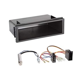 1 DIN Radio Installation Kit Fascia Radio Connection Cable Antenna Adaptor for VW Polo 9N up to 2009 with ISO