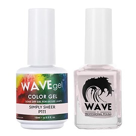 WAVEGEL Soak-Off Gel & Nail Lacquer Matching Duo Set - Simplicity Collection - #P111 Simply Sheer I 0.5 Oz