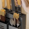 Utensil Holder Stainless Steel Wall Mount Chopstick Draining Storage Shelf