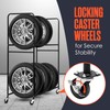 Houseables Tire Rack, Tire Storage Rack, Wheel Shelf Stand, Rolling,