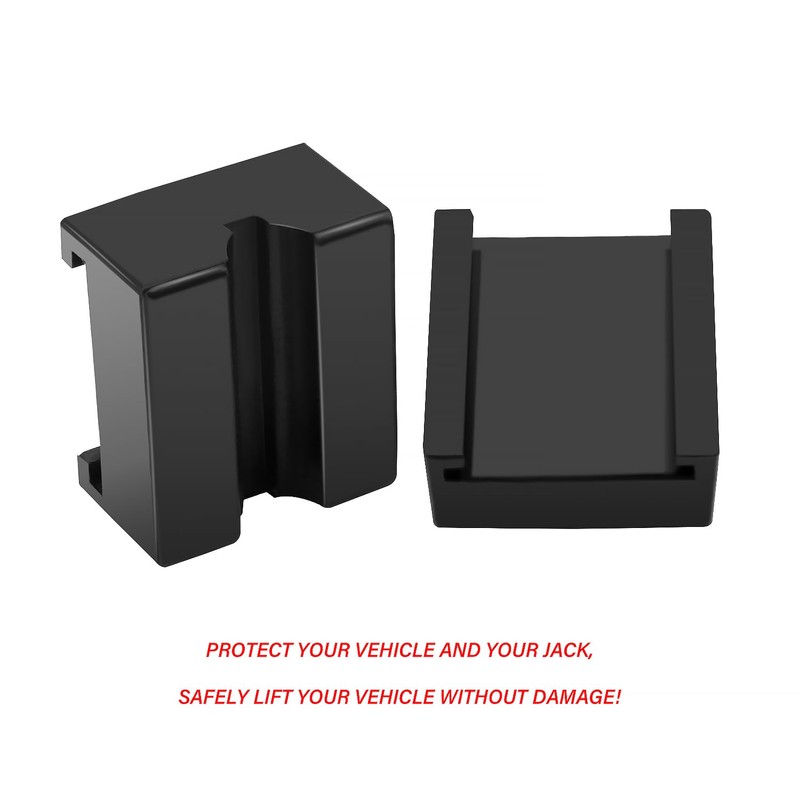 YIXISI 2 PCS Square Rubber Jack Stand Pad, Universal Slotted