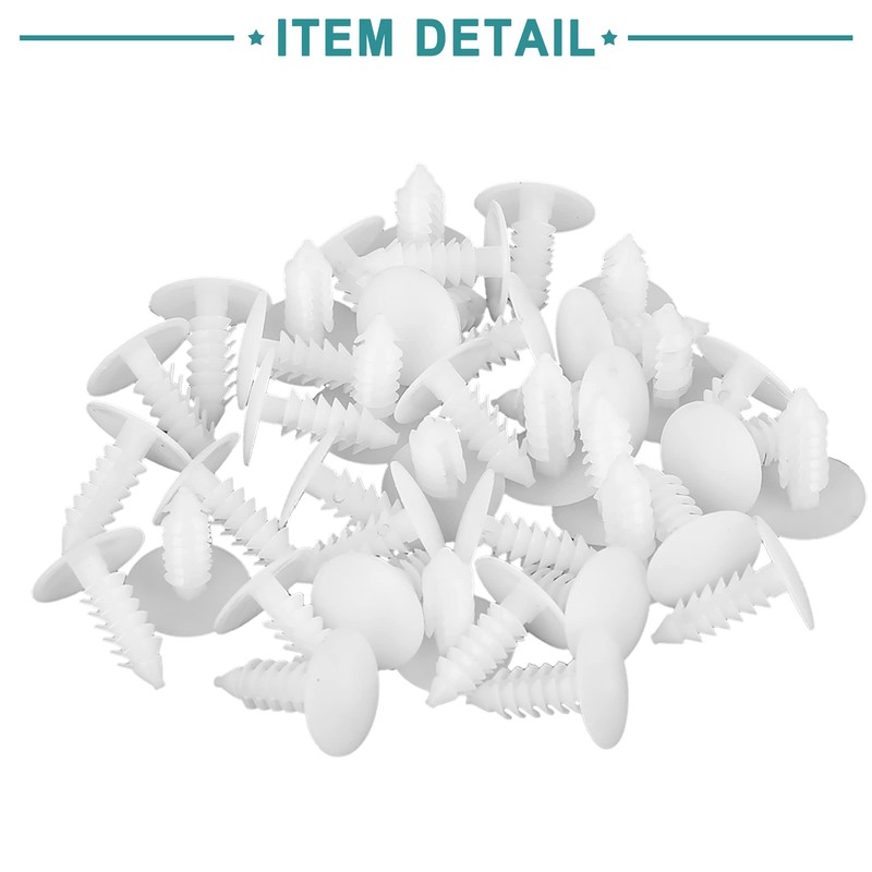 ACROPIX Universal Bolt Rivets Fasteners Trim Panel Retainer Clips White