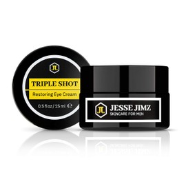 JESSE JIMZ Triple Shot Restoring Eye Cream for Men, Antiaging Eye Balm to Reduce Fine Lines, Wrinkles, Puffiness, Dark Circles, & Undereye Bags