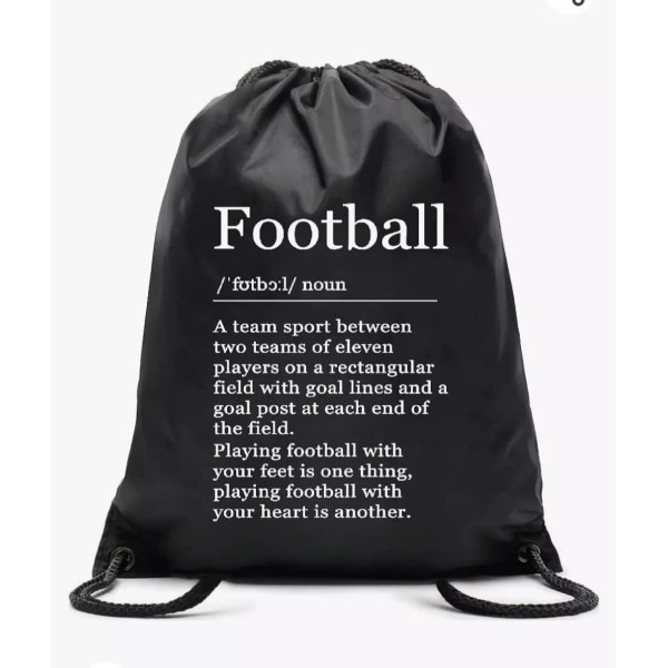 Unbranded Football Definition Drawstring Waterproof Bag Backpack Black (B2)
