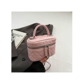 QWINEE Women's Silver Top Handle Crossbody Bag Small Crocodile Embossed Satchel Bag Mini Bucket Handbag, Black, One Size