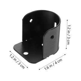 CAXUSD 12 Pcs Flange Code Rods Pole Mount for Closet Holders Curtain Pole Holder Socket Hanger Brackets for Shelves Drapery Rod Bracket Curtain Accessories Shelf Brackets Drill Black Iron