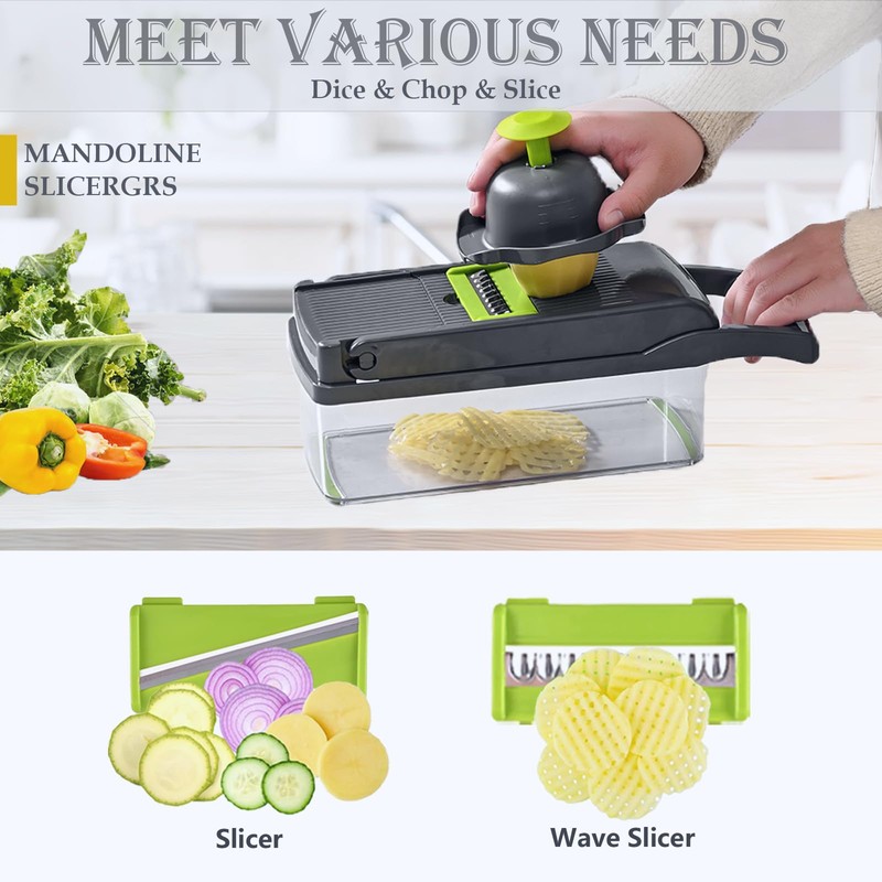 Dewpeton Pro-Series 20-in-1 Mandoline Slicer & Spiralizer, Veggie Chopper with