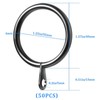 50 Pack Curtain Rings, 32mm Internal Diameter Black Metal Hanging