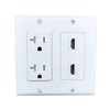 2 Gang Power Outlet with 2 HDTV Port Wall Plate