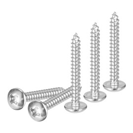 DTGN #4x7/8 Sheet Metal Screws - 100 Pack - for Wood, Furniture - 304 Stainless Steel Phillips Truss Head Self Tapping Tip Wood Screws - Silver